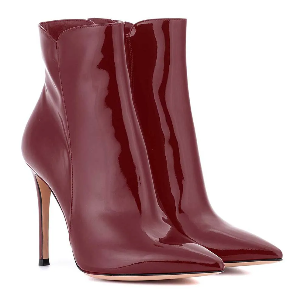 Women's Patent leather Stiletto Ankle Boots