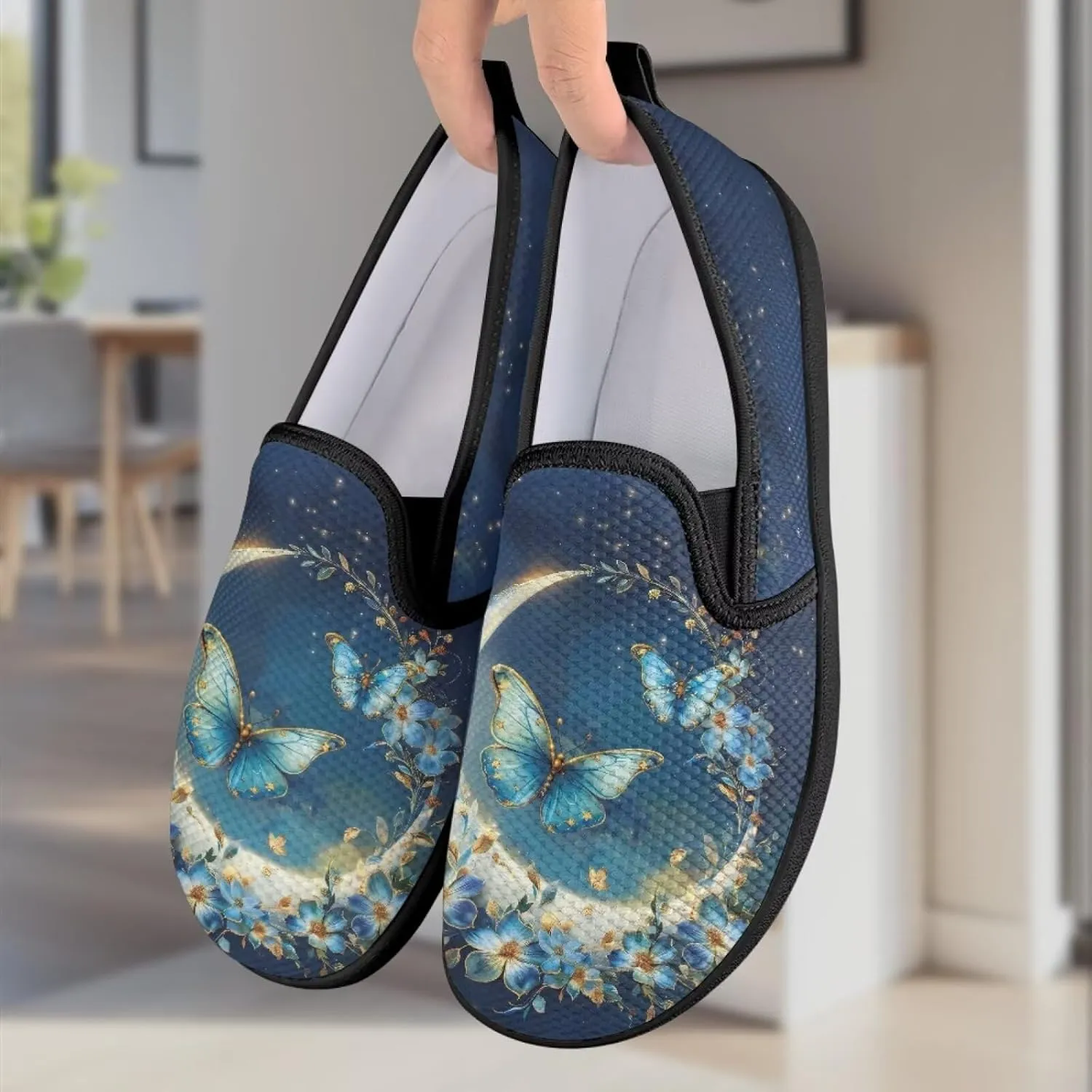 Women's Slip On Shoes Mesh Low Top Non-Slip Comfort Flats Casual Breathable Fashion Walking Tennis Loafers