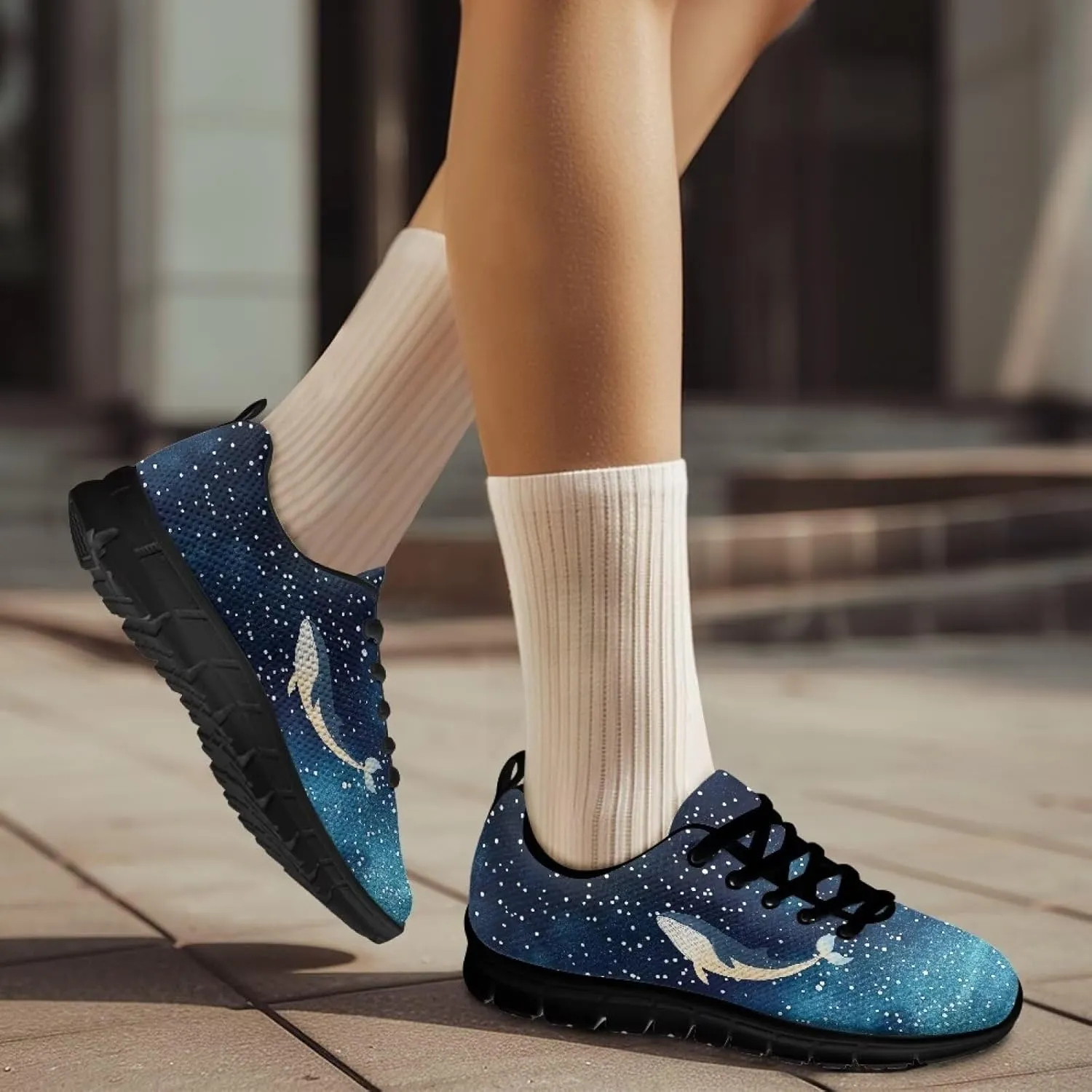 Women's Walking Workout Sneakers Non-Slip Casual Tennis Cozy Lightweight Shoes Flat Work Lace-Up Sneaker for Womens Black US 5-12