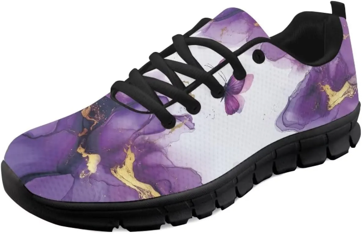 Women's Walking Workout Sneakers Non-Slip Casual Tennis Cozy Lightweight Shoes Flat Work Lace-Up Sneaker for Womens Black US 5-12