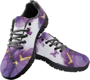 Women's Walking Workout Sneakers Non-Slip Casual Tennis Cozy Lightweight Shoes Flat Work Lace-Up Sneaker for Womens Black US 5-12