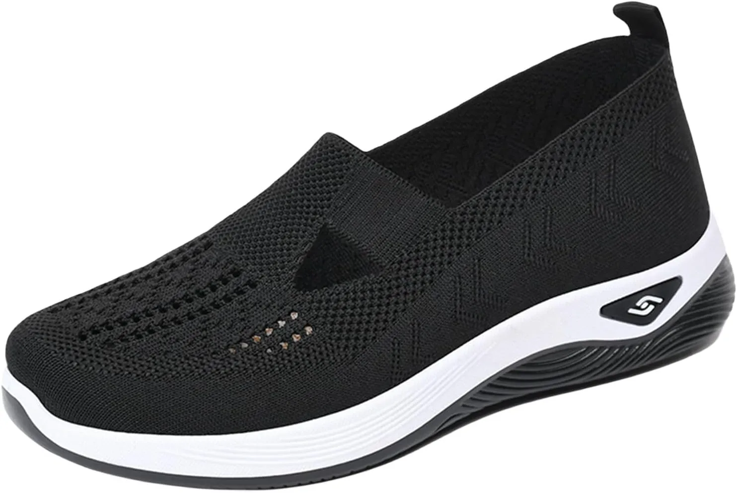 Women's Woven Orthopedic Breathable Soft Shoes Summer Casual Shoes Lightweight Mesh Ballet Nurse Slippers Diabetic Memory Foam Shoes Arch Support Slip in Walking Sneakers