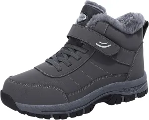 Work Boots for Men Slip On Hiking Sneakers with Warm Fur Lining Women's Safety Shoes with Zipper Outdoor Bota Waterproof Breathable Lightweight Hike Grounded Footwear