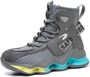 XUNRUO Work Steel Toe Shoes for Men Women,Breathable Lightweight Industrial Construction Safety Boots