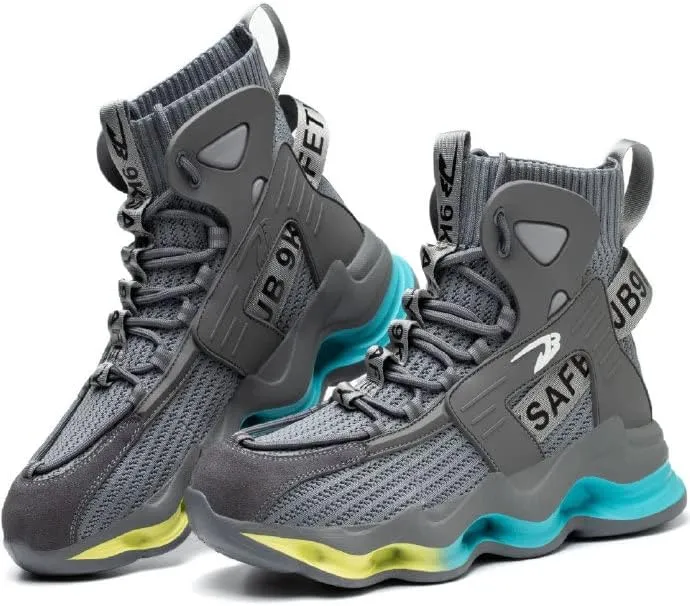 XUNRUO Work Steel Toe Shoes for Men Women,Breathable Lightweight Industrial Construction Safety Boots