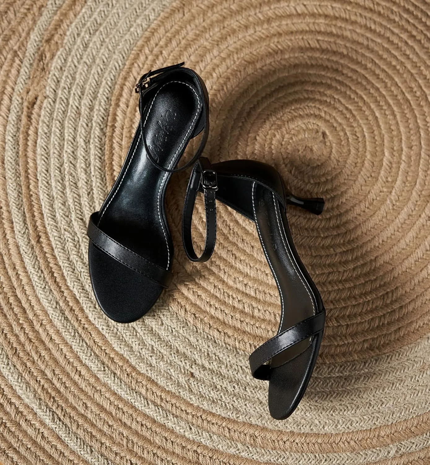 YooPrettyz Women Strappy Evening Heels Two Piece Open Toe Heeled Sandals Leather Party Prom Dressy Shoes