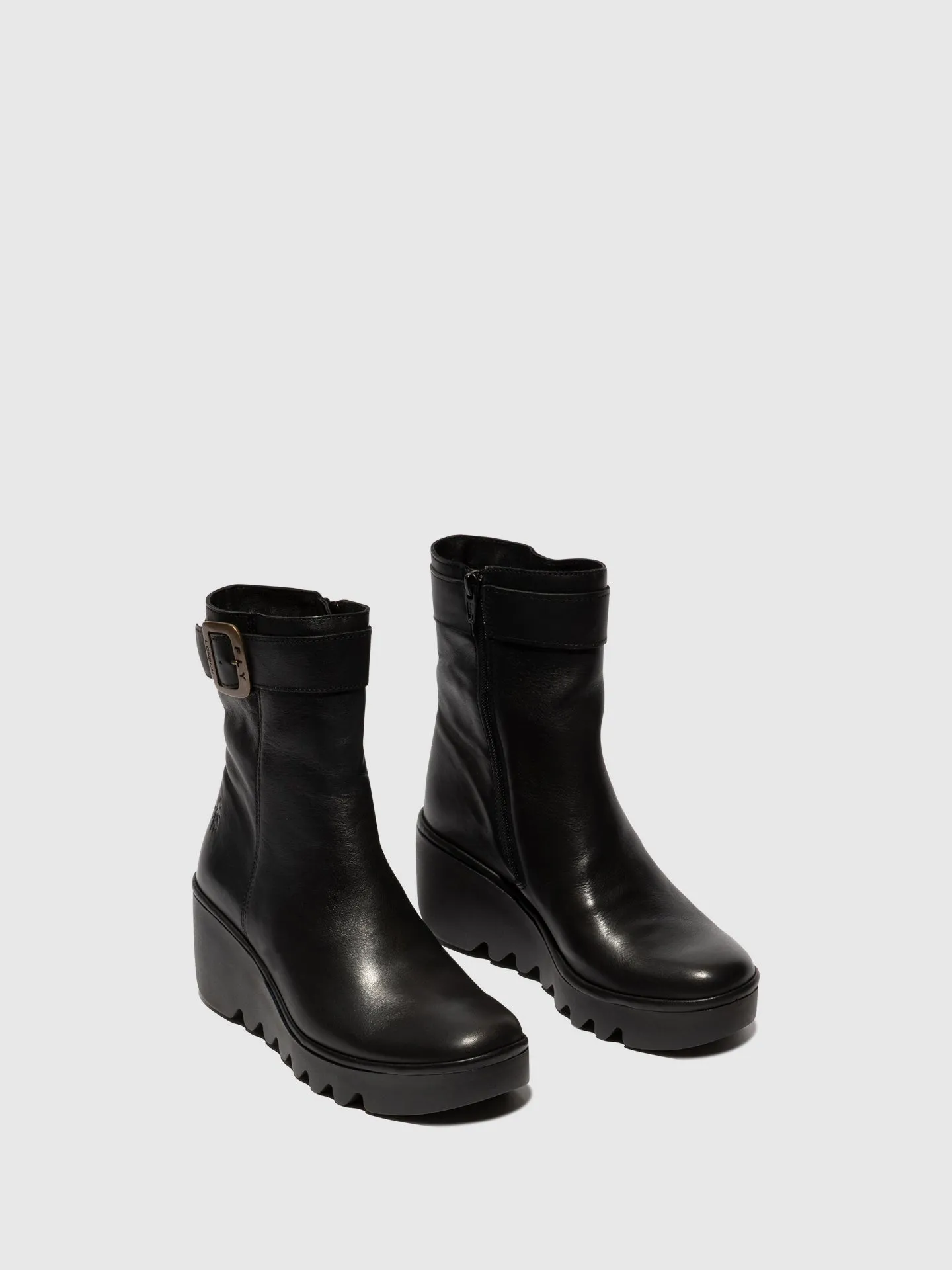 Zip Up Ankle Boots BEPP396FLY BLACK
